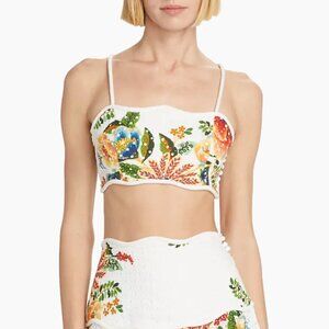 FARM Rio Delicate Garden Eyelet Crop Top